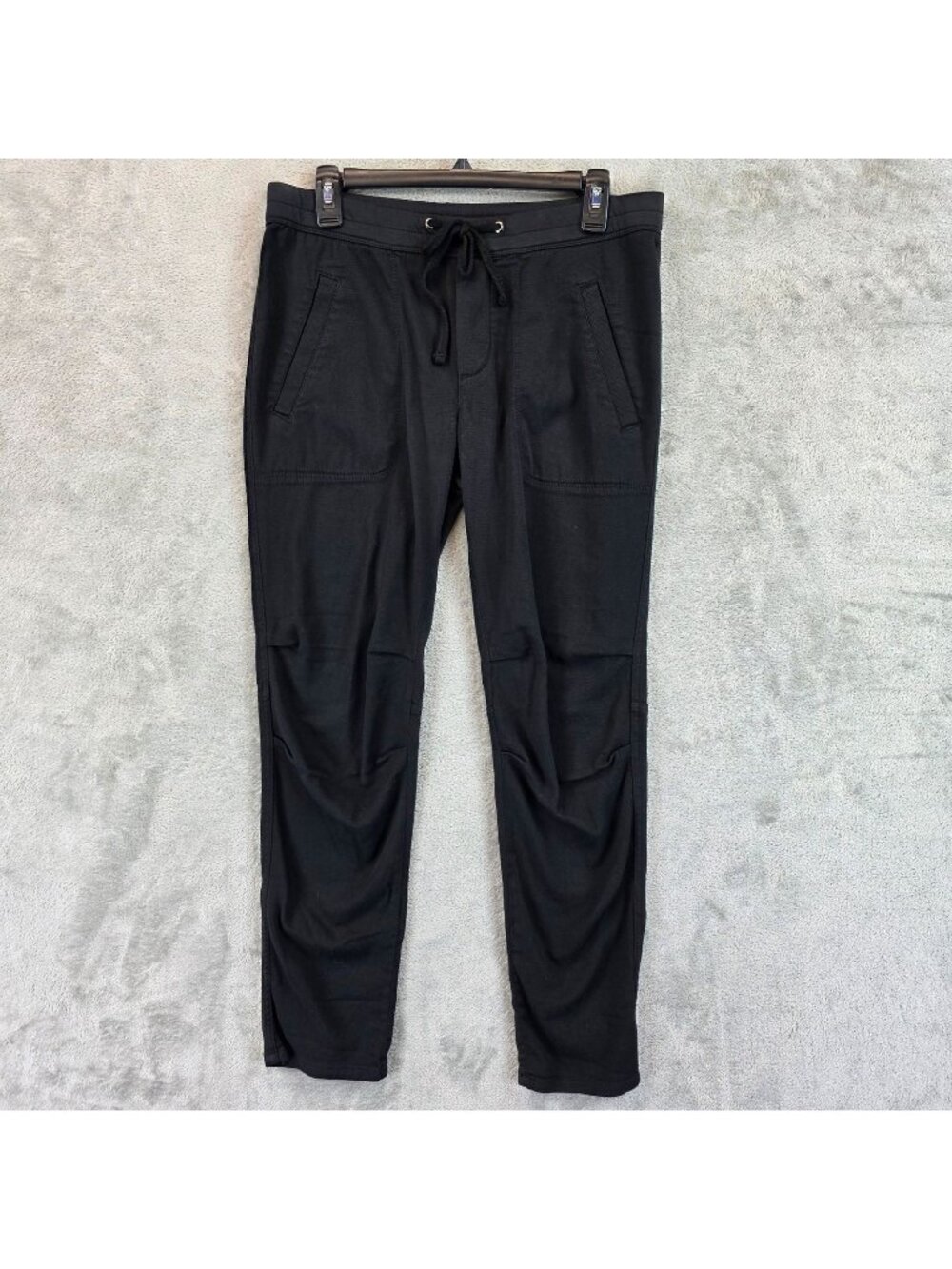 James Perse Soft Drape Pants Womens 2 (M) Black Knit Tapered Jogger Stretch